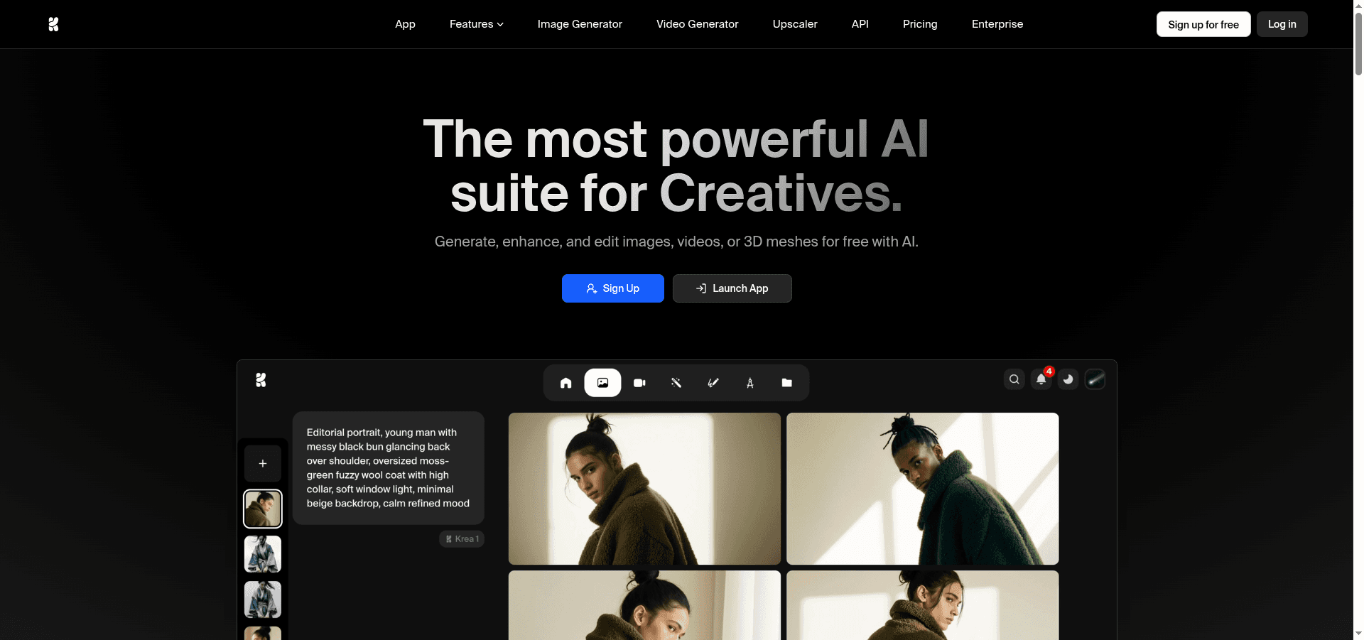 Krea.ai homepage